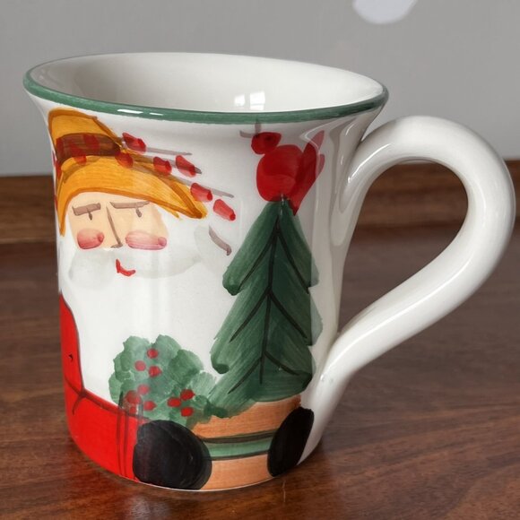 Vietri Old St. Nick Mug 2022 Limited Edition Santa & Bird Italy Made Christmas - Picture 2 of 12